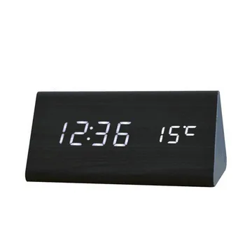 LED Ceas Digital de Lemn Ceas Deșteptător Tabelul de Control de Sunet Electronice Ceasuri Desktop USB/AAA Alimentat Desperados Acasă masa Decor de Masă