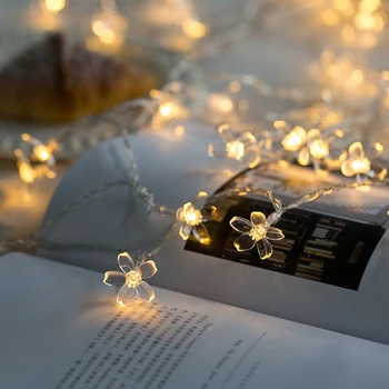 LED Lumini de Crăciun Floare Flori Șir LED Lumini de Basm Alb Cald Ghirlanda Casă de Vacanță Cameră Dormitor Decor de Nunta