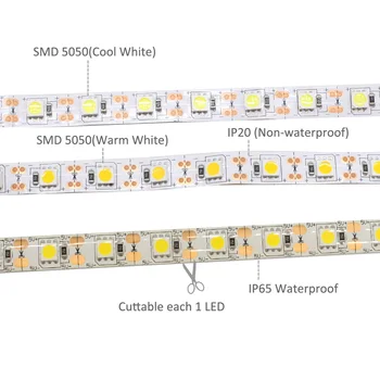 LED Strip Waterproof, USB 5V SMD 5050 Atinge Estompat TV LCD Iluminare din spate Alb Cald Flexibil USB LED Strip Bandă Bandă Panglică de Lumină