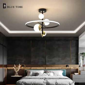 LED-uri moderne Candelabru Pentru Living Sufragerie Dormitor Bucatarie Negru Candelabre Tavan Acasă Decor Interior Corpuri de Iluminat
