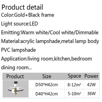 LED-uri moderne Candelabru Pentru Living Sufragerie Dormitor Bucatarie Negru Candelabre Tavan Acasă Decor Interior Corpuri de Iluminat