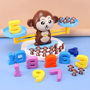 Lemn de Matematica Meci Tabla de Joc Jucarii Maimuță Meci de Echilibrare Scară Numărul Joc de Echilibru Copii Jucărie de Învățământ pentru a Afla Adăuga și Scădea