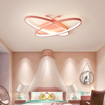 LICAN Moderne LED Lumini Plafon pentru boy fata de copii Roz Albastru Desene animate drăguț lampă de tavan pentru dormitor, camera copilului