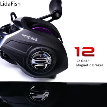 LidaFish 2020 Baitcasting Reel 7.2:1 Raport de transmisie de 10 kg Carbon Drag de Pescuit Roata Sistem de Frânare Magnetic de Pescuit Bobina