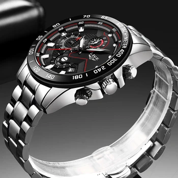LIGE Brand de Top Luxury Mens Ceasuri Militare Sport Luminoase rezistent la apa Complet-oțel Cuarț Ceas Barbati Chronograph Relogio Masculino