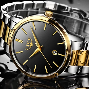 LIGE Ultra subțire de Moda Ceas de mână de sex Masculin 2018 Brand de Top Afaceri de Lux Ceasuri Impermeabil rezistent la zgarieturi Bărbații se uită la Ceas +CUTIE