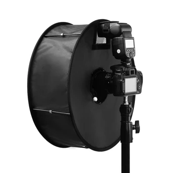 Lightdow 45cm Pliabil Inel Speedlite Difuzor Blitz Macro Trage Rotund Softbox pentru Canon Nikon Sony Pentax Godox Speedlight