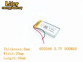 Litru de energie baterie 3.7 V 500mAh 602046 plug Litiu-Polimer Baterie Reîncărcabilă Pentru MP3 MP4 MP5 baterie Litiu-polimer