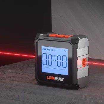 LOMVUM Raportor Digital cu Laser USB Inclinometer Nivel de 360° Unghi Finder Mare Precizie Goniometru Magnet de Înclinare Instrumente de Măsurare