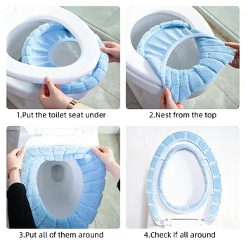 Louyun Universal moale lavabil capac de toaletă set decor acasă toaletă set de acoperire toaletă capac accesorii de toaletă decorare