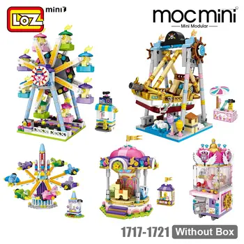 LOZ Mini Blocuri roată Jucării-Un carusel din Plastic Asamblare Blocuri Copii Jucărie de Învățământ DIY Arhitectura Model 1718