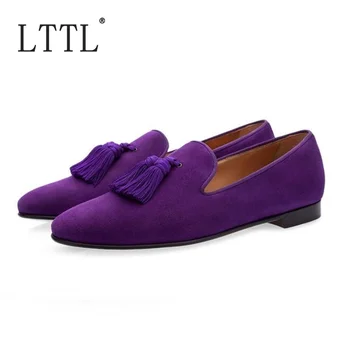 LTTL Manual Lux Mocasini piele de Căprioară Pantofi de lux pentru Bărbați Alunecare Pe Pantofi Rochie de Moda Casual Pantofi pentru Bărbați de Partid Și Pantofi de Bal