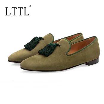 LTTL Manual Lux Mocasini piele de Căprioară Pantofi de lux pentru Bărbați Alunecare Pe Pantofi Rochie de Moda Casual Pantofi pentru Bărbați de Partid Și Pantofi de Bal