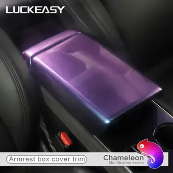 LUCKEASY modificări Interioare Auto Accesorii ABS cotiera cutie cu capac pentru Tesla Model3 și ModelY cerul înstelat cameleon serie