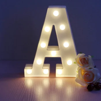 Luminos Scrisoare Lumina de Noapte 26 engleză Alfabet 3D LED Lumina Litere Alimentat de la Baterie Lampă Petrecere de Nunta Decor de Crăciun