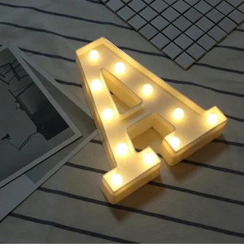 Luminos Scrisoare Lumina de Noapte 26 engleză Alfabet 3D LED Lumina Litere Alimentat de la Baterie Lampă Petrecere de Nunta Decor de Crăciun