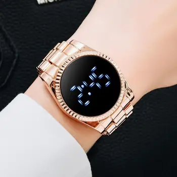 Lux Ceas Digital Pentru Femei Brățară Moda Led Doamnelor Ceasuri de Moda Aur a Crescut Rochie Casual Cuarț Ceas zegarek damski