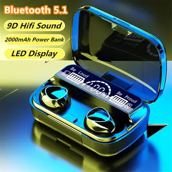 M10 TWS set cu Cască fără Fir Căști Bluetooth 5.1 Casti HIFI Stereo Căști Impermeabil Căști cu Încărcare Cutie 2000mAh
