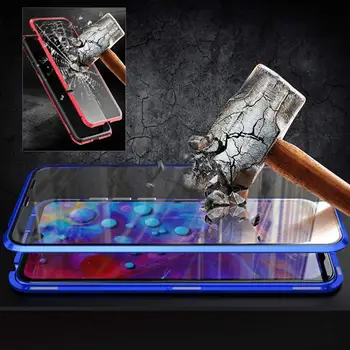 Magnetic Dublu Partea de Sticla carcasa de Metal pentru Xiaomi Redmi Nota 8 9 A3 Pro Lite Nota 10 Pro 9T 9 SE CC9e Caz de Telefon