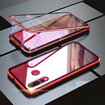 Magnetice de Adsorbție Cazul în care Telefonul Pentru Huawei P Inteligente Z Y9 Prim-2019 Y9 2019 Sticla Metal Cazuri în Față și în Spate Capac de Sticlă