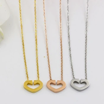 Manual inima epocă cravată colier pentru femei bijuterii din oțel inoxidabil pentru femei en-gros colier si pandantiv pentru femei