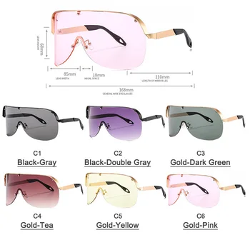 Mare Cadru Nou dintr-O bucata Ochelari de Soare pentru Femei Integrat de Personalitate Parbriz ochelari de Soare Ochelari