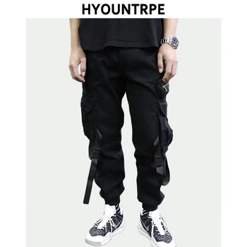 Mens Buzunare Cargo Pantaloni De Primăvară Noua Moda Harajuku Spălat Camuflaj Pantaloni Casual Hip Hop Sport Streetwear Pannts