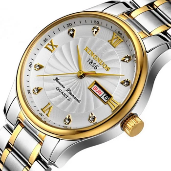 Mens ceasuri de Top de Brand de Lux din Oțel Inoxidabil Ceas Data Saptamana Impermeabil Bărbați Cuarț Ceas de Afaceri de sex Masculin Ceas Diamant Horloge