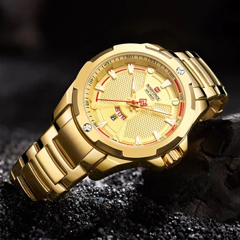 Mens Ceasuri NAVIFORCE Brand de Lux de Aur de Moda Cuarț Ceas de mână pentru Bărbați din Oțel Inoxidabil Ceas rezistent la apa de sex Masculin Relogio Masculino