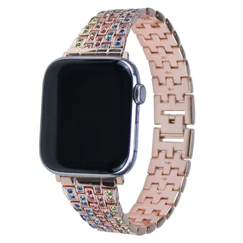 Metal Watchbands pentru Apple Watch Bands 4 5 6 SE din Oțel Inoxidabil cu Diamante Curea de Ceas pentru iWatch 44mm 42mm 40mm 38mm