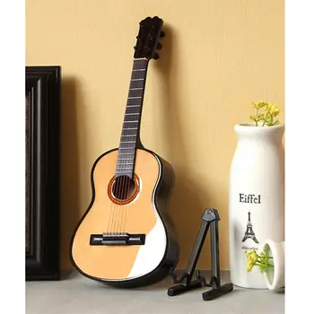 Mini Chitara Clasica in Miniatura Chitara Model din Lemn Mini Guitarra Afișa Instrumente Muzicale Model cu Caz Suport