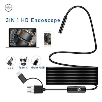 Mini HD 3.9 mm Soft Si Hard Camera Endoscop USB de pe Computer Android Tip C Endoscop Camera 5.5,7 ,8 mm Diametru rezistent la apa 5M 10M