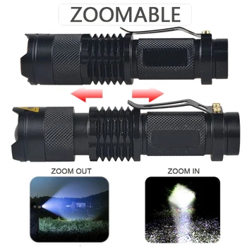 Mini lanterna Led-uri lanterna Super-Luminos Q5/T6/L2 linterna led lanterna 8000LM Zoomable de pescuit Camping Biciclete Lumina 14500/18650