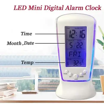 Mini Multifuncționale LED Calendar Perpetuu Alarma Ceas cu Afișaj de Temperatură Leneș Ceas Electronic de Birou Acasă Decora