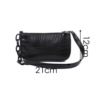 Mini Pătrat Mic sac de Moda de Vara Noi de Calitate din Piele PU Geantă de mână pentru Femei model Crocodil Lanț de Umăr Saci de Messenger
