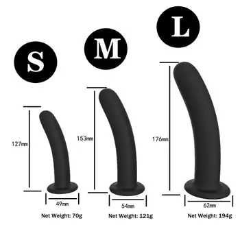 Mini Silicon Buna Vibrator Anal Plug Silicon Negru Masaj cu ventuza Impermeabil Masturbari Masturbare Adult Jucarii Sexuale