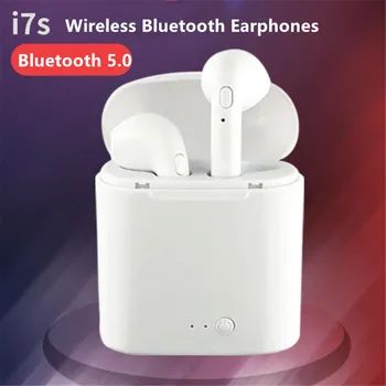Mini Stereo Bass i7s Tws Căști fără Fir Bluetooth Cască de culoare mai Multe Pavilioane Sport cu Cască cu Încărcare Cutie pentru iPhone