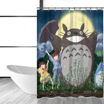 Miracille Totoro de Desene animate Drăguț Perdele de Duș Baie Decor Baie Perdele Impermeabil Tesatura de Poliester Copil Cortina 12hooks