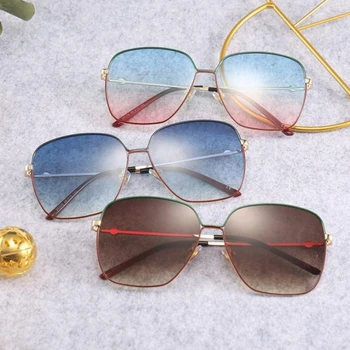 MIZHO Moda Profitabilă Pătrat Metalic Supradimensionat ochelari de Soare Femei Vintage de Calitate Gradient de ochelari Cadru Doamnelor Designer de Brand