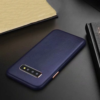Moale Reale de Oaie din Piele de Caz Pentru Samsung Galaxy S10 Plus S10E S8 Plus de Lux notă Bună la Șocuri Cazuri de Telefon Capacul din Spate Sac