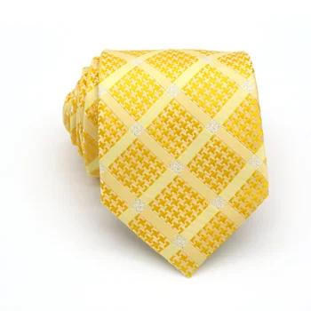 Moda Barbati Cravata 8CM Galben Portocaliu Fulare de Mătase Țesături Jacquard Clasic Legături de Gât Pentru Bărbați Formale de Afaceri, Petrecere de Nunta Mirele