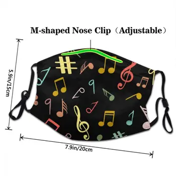 Moda Colorate Note Muzicale Lavabil Unisex Pentru Adulti Gura Masca Anti Praf Masca De Protectie Respiratorie Gura Mufla
