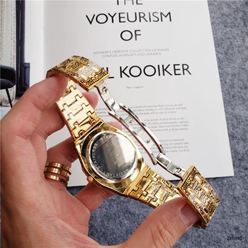 Moda cuarț ceas barbati Brand de lux Retro aur din oțel inoxidabil ceas barbati aur mens watch reloj hombre