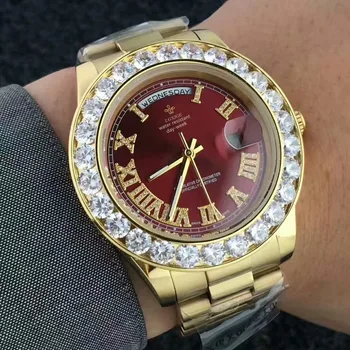 Moda de lux Big Diamond Mens Ceasuri de brand de Top 2019 loial încheietura ceas pentru bărbați de Afișare Săptămână Rolexable impermeabil ceas masculin
