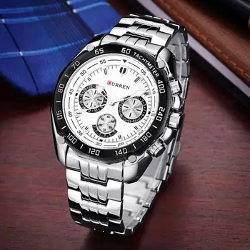 Moda de Lux, ceasuri de Marcă Om cuarț complet din oțel inoxidabil Ceas Casual Militar Barbati Sport Rochie Ceas de mână Domn de afaceri