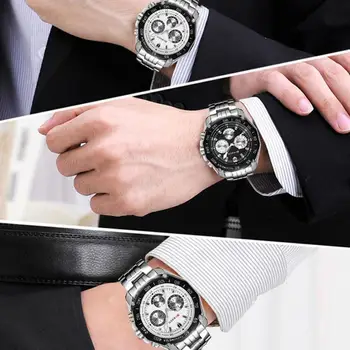 Moda de Lux, ceasuri de Marcă Om cuarț complet din oțel inoxidabil Ceas Casual Militar Barbati Sport Rochie Ceas de mână Domn de afaceri