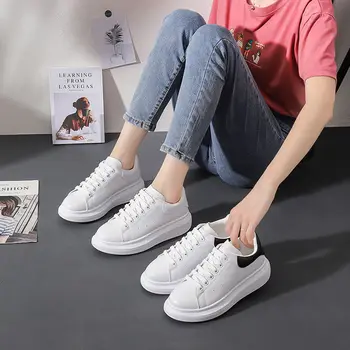 Moda Din Piele Adidasi Femeie 2020 Vulcanizat Pantofi Platforma Formatori Indesata Adidasi Pentru Femei Doamnelor De Mers Pe Jos Casual Pantofi Albi