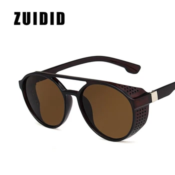 Moda negru Cadru Rotund Soare Glasse Femei de Brand Designer de Epocă Steampunk ochelari de Soare Barbati UV400 Nuante Tipul Oculos De Sol