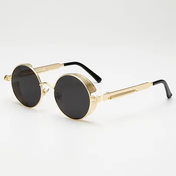 Moda Steampunk ochelari de Soare Brand Design Bărbați Femei Rotund ochelari de soare Vintage Punk ochelari de Soare UV400 Shades Ochelari de Oculos de sol