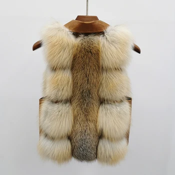 Moda Vesta De Blana De Iarnă De Lux Din Piele Fără Mâneci Jacheta Cu Adevărat De Blană De Vulpe